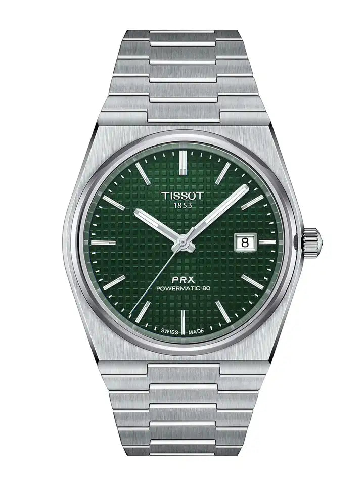 TISSOT 1853 PRX POWERMATIC 80| DAIL: GREEN & STRAP - STAINLESS STEEL