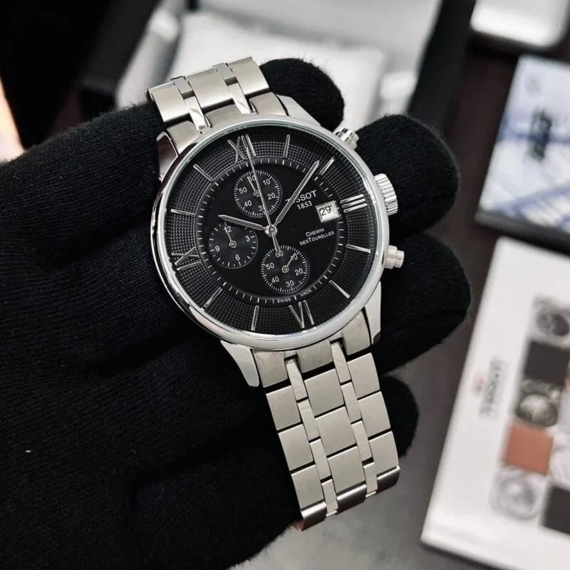 Tissot 1853 Black Dial with Silver Finish