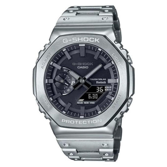 G Shock 2100 Full Metal | Dial Color: Black, Strap Color: Silver